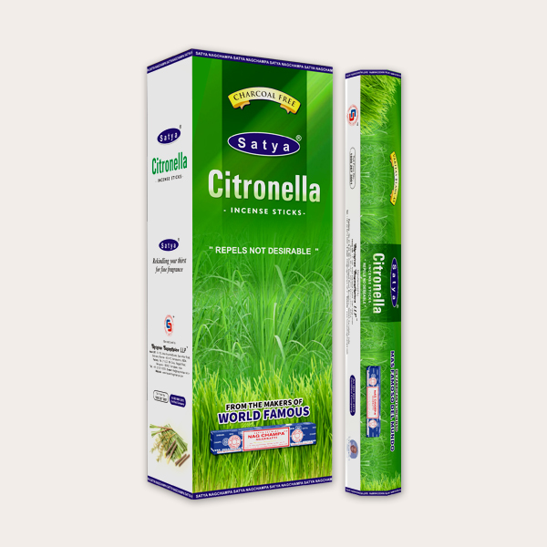 Satya Citronella Incense Sticks (Pack of 6pcs)- 20 sticks