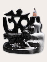 Satya Ceramic Om Back Flow Smoke Fountain Incense Burner with 30 Back Flow Incense Cones