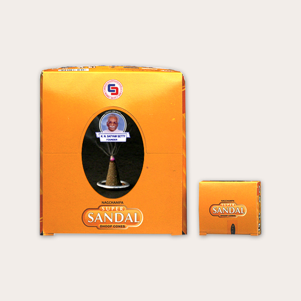 Satya Super Sandal Dhoop Cones - 12 Pcs