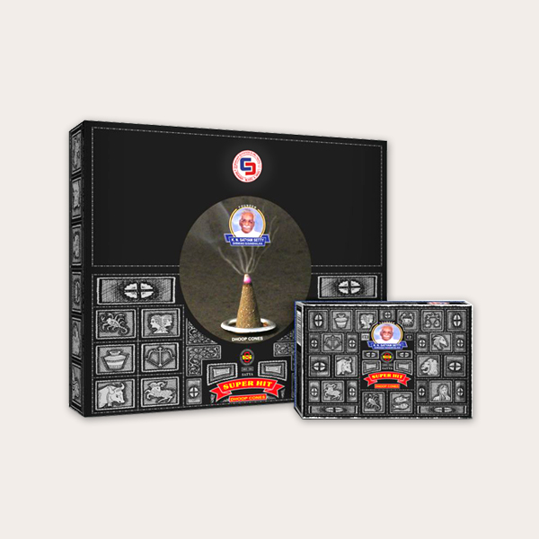 Satya Superhit Dhoop Cones - 12 Pcs